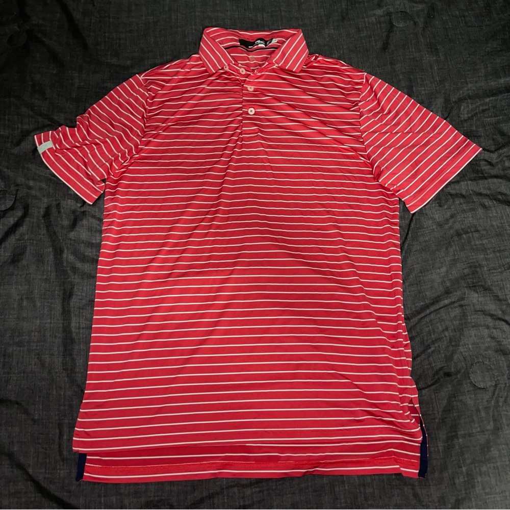 Ralph Lauren RLX red and white striped performance polo small